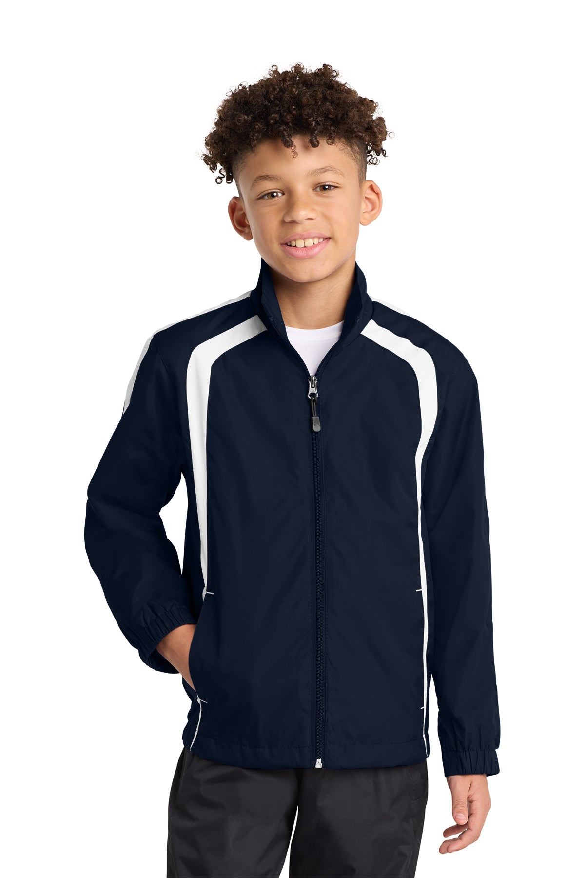 Sport-Tek Youth Colorblock Raglan Jacket — Dolphin