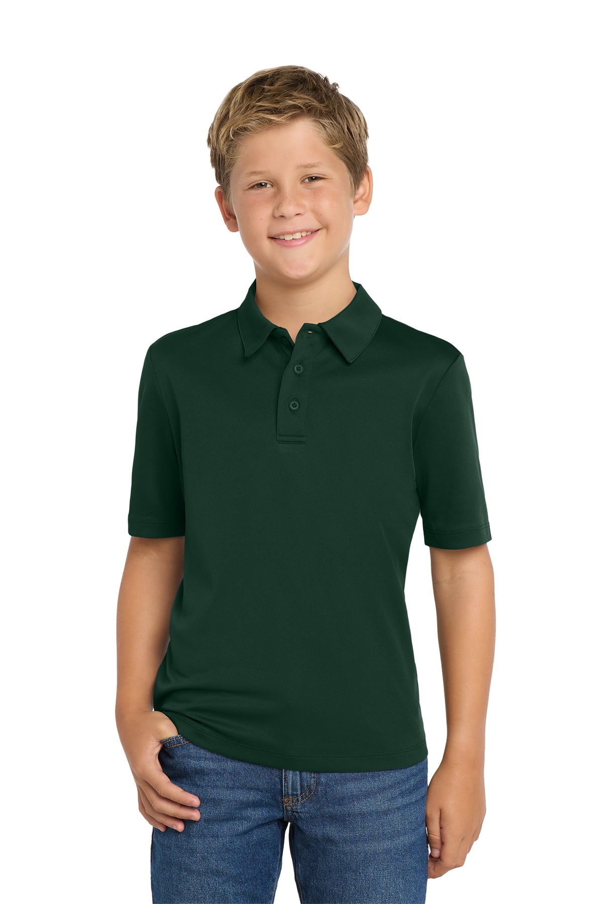 Port Authority Youth Silk Touch Polo — Dolphin