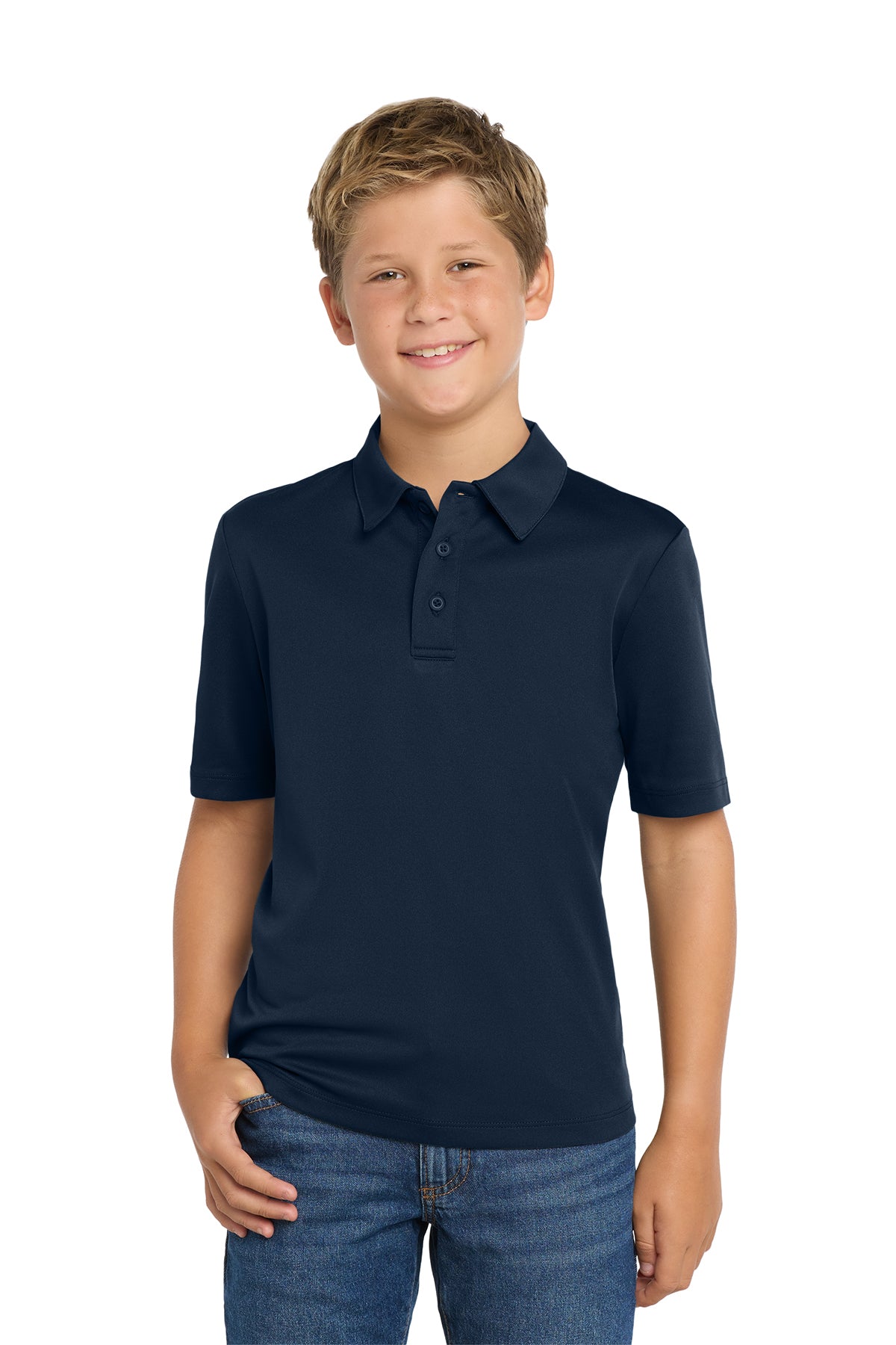 Port Authority Youth Silk Touch Polo — Dolphin