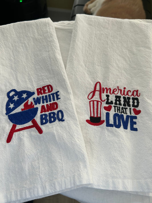 Embroidery Tea Towels Set of 2