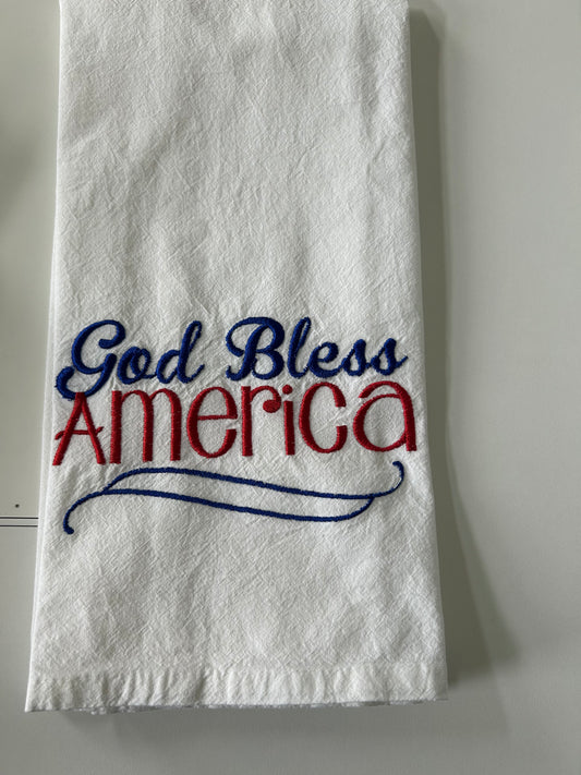 God Bless America Tea Towel