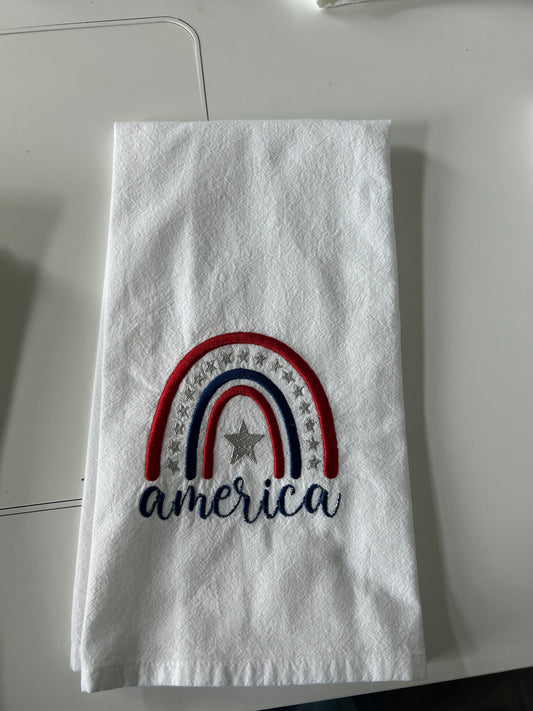America Rainbow Tea Towel