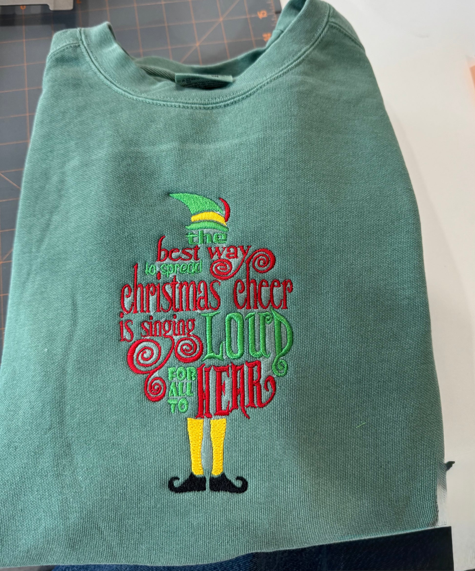 Elf Quote Sweatshirt - Singing Loud - Comfort Colors